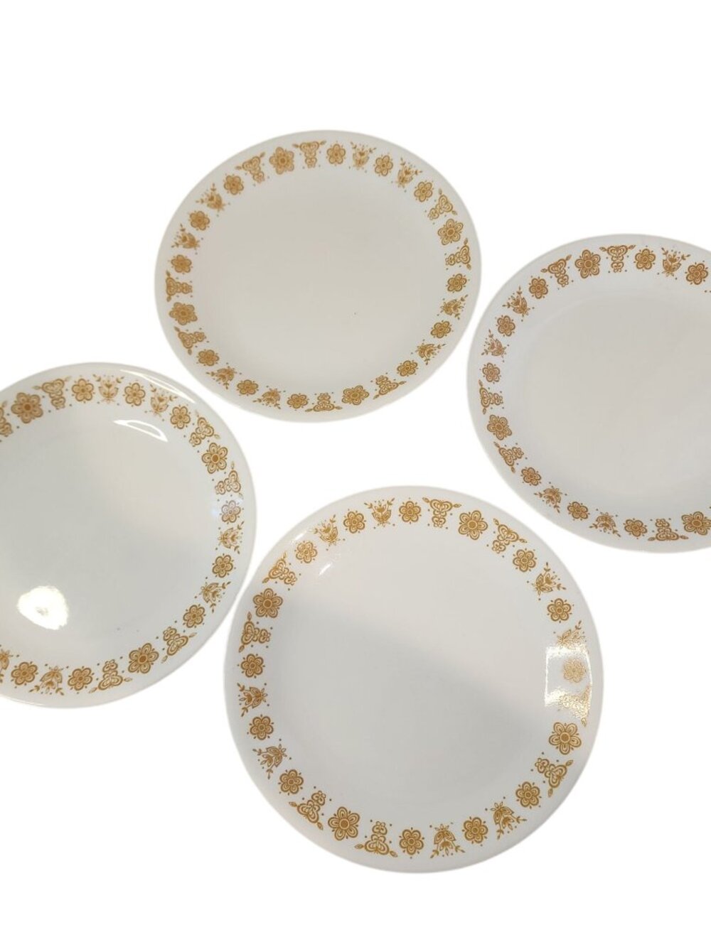 Corelle Corning  Butterfly Gold Vintage Dessert Bread Plates Set of 4